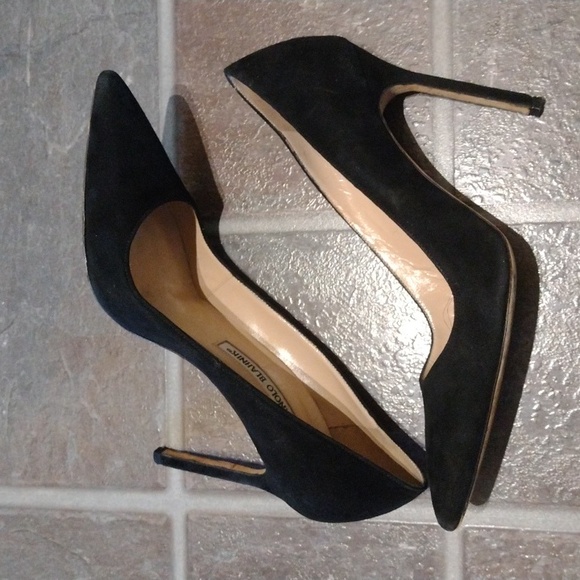 Manolo blahnik BB 105 black suede pump heel classic pump size 36.5 - Picture 5 of 12